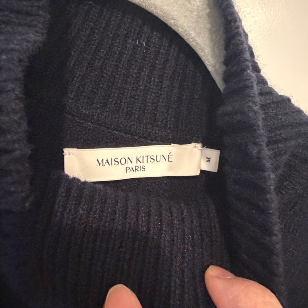 MAISON KITSUNE Navy Turtleneck Sweater - Picture 5 of 5